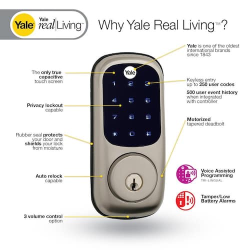 Features of Yale Real Living Touchscreen Deadbolt