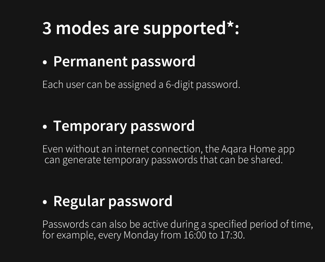 Aqara Smart Door Lock N100 - 3 modes