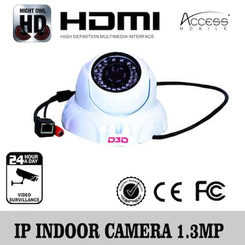 D3D IP Camera for Indoor, 1.3 MP with POE