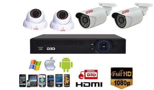 D3D NVR HD Security Camera Kit [Full HD 1920x1080P]