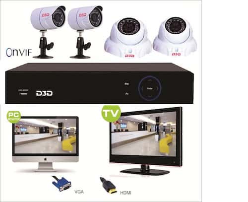 D3D NVR HD Security Camera Kit [Full HD 1920x1080P]