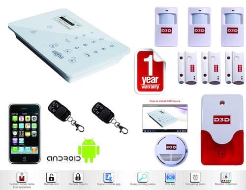 D3D Security System Burglar Alarm Wireless GSM