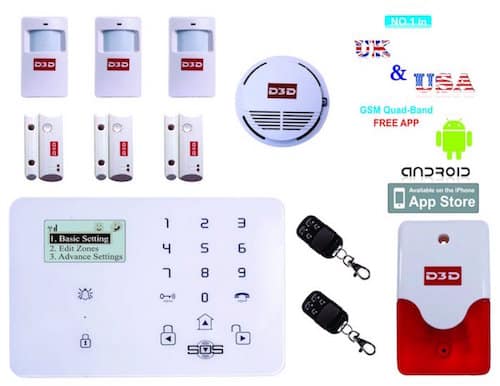 D3D Security System Burglar Alarm Wireless GSM