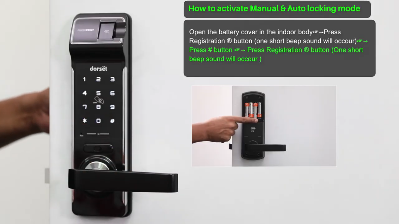 Dorset Mortise DG 501 - Manual or Auto locking mode