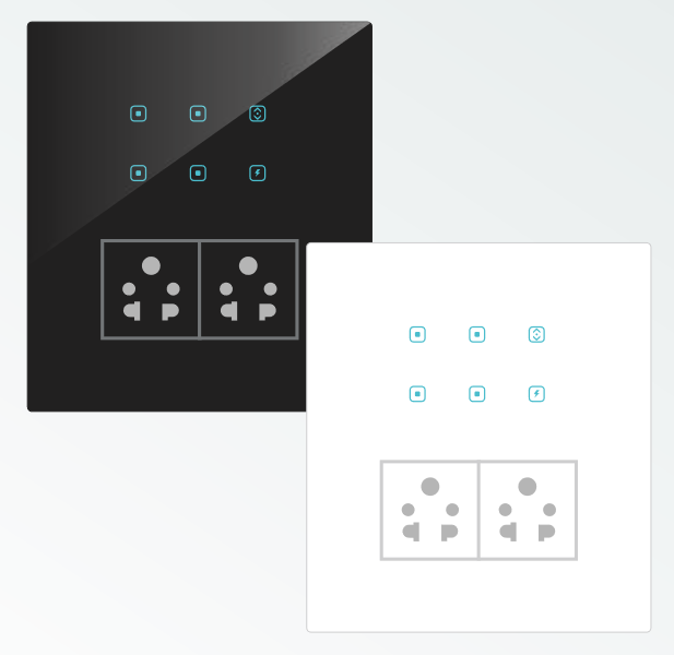 DigiLife Touch 6 Switch 2 Socket (8 SQR)