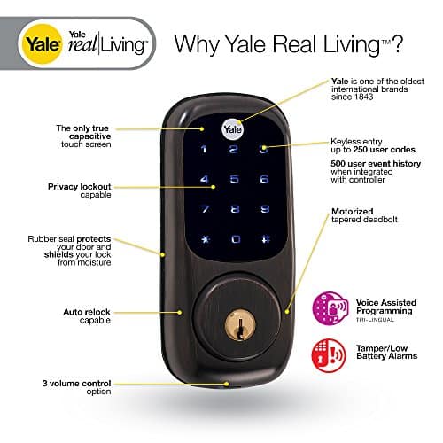 Yale Security - Real Living Electronic Touch Screen Deadbolt - Features